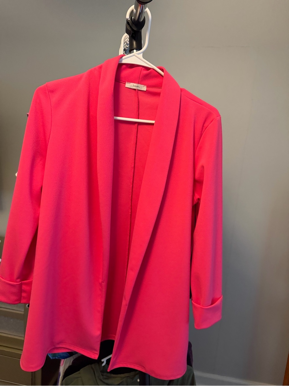 Open-Front Pink Blazer Jacket - Jodifl